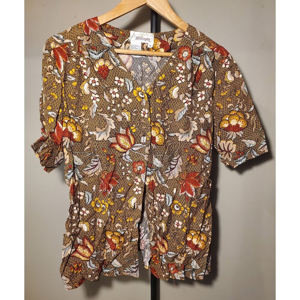 Vintage Worthington Floral Button Up, Size 10